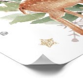 冬の森の動物ベビー寒い、ようこそ ポスター (角)