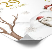 冬の森の動物1st誕生日マイルストーン写真 ポスター (角)