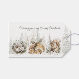 冬の森の動物 クリスマス ギフトタグ