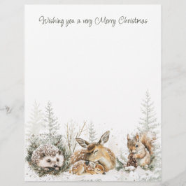 冬の森の動物 クリスマス レターヘッド