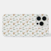 冬の森の動物 シームレス パターン iPhoneケース (裏面横)