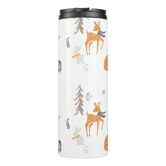 冬の森の動物 フォークアート クリスマス タンブラー (裏面)