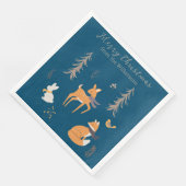 冬の森の動物 フォークアート ブルー クリスマス (コーナー)