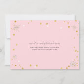 冬の森の動物 ベイビーシャワー ピンク 招待状 (裏面)