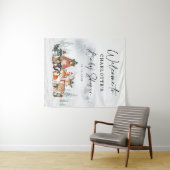 冬の森の動物 ベビーシャワー ウェルカム タペストリー (インサイチュ(横))