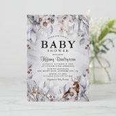 冬の森の動物 水彩 ベビーシャワー 招待状 (スタンド正面)