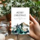 冬の森の名前メリークリスマス シーズンカード<br><div class="desc">冬の森の名前メリークリスマス。デジタルおよび印刷で利用可能。フェスティバルの水の色の縁ど森は、単語の下に。自分の要件に合わせて簡単にカスタマイズ。</div>