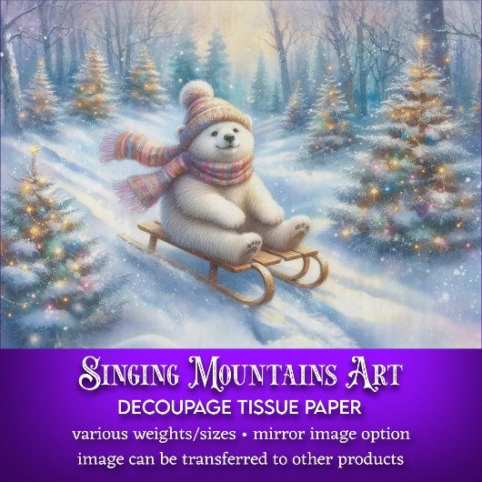 冬の森の地の極熊のソードクラフトデコップページ 薄葉紙