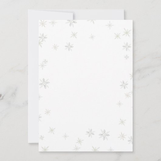 冬の森の外で寒い動物の赤ちゃんシャワー 招待状 (裏面)