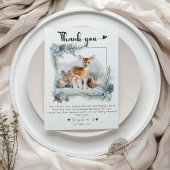 冬の森の外の寒い動物ありがとう サンキューカード