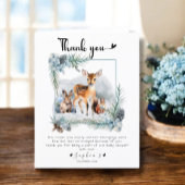 冬の森の外の寒い動物ありがとう サンキューカード