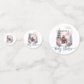 冬の森の外の寒さは赤ちゃんシャワーを浴びる コンフェッティ (裏面)