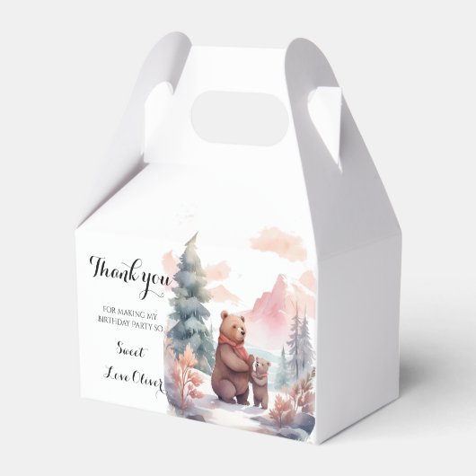 冬の森の外の寒さは赤ちゃんシャワーを浴びる フェイバーボックス (正面サイド)