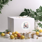 冬の森の外の寒さは赤ちゃんシャワーを浴びる ラウンドシール