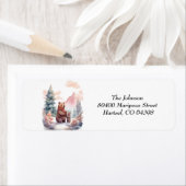 冬の森の外の寒さは赤ちゃんシャワーを浴びる ラベル (インサイチュ)