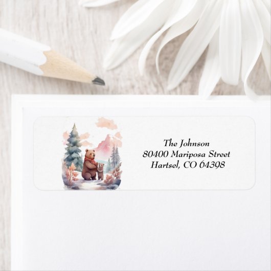 冬の森の外の寒さは赤ちゃんシャワーを浴びる ラベル (インサイチュ)