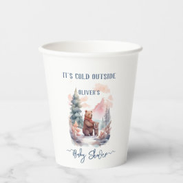 冬の森の外の寒さは赤ちゃんシャワーを浴びる 紙コップ