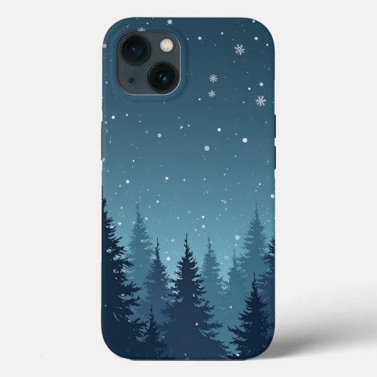 冬の森の夜のiPhoneケース Case-Mate iPhoneケース (裏面)