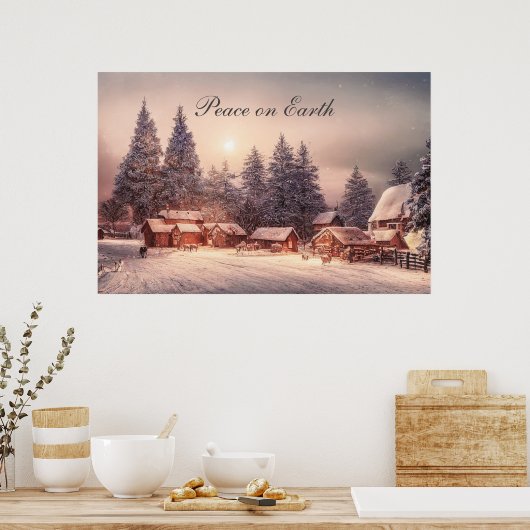 冬の森の家、平和の地 ポスター (キッチン)