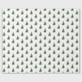 冬の森の小さな松の木の森 ラッピングペーパー (フラット)