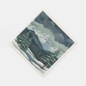 冬の森の山景色 スタンダードランチョンナプキン (角)