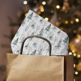 冬の森の常緑樹の模様 薄葉紙