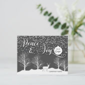 冬の森の平和と喜びのロ企業のゴの休日 シーズンポストカード (スタンド正面)