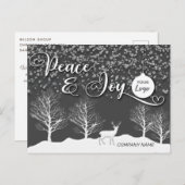 冬の森の平和と喜びのロ企業のゴの休日 シーズンポストカード (正面/裏面)