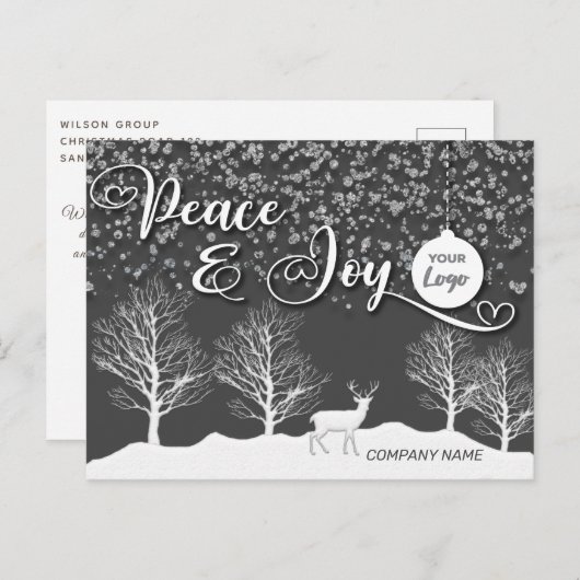 冬の森の平和と喜びのロ企業のゴの休日 シーズンポストカード (正面/裏面)