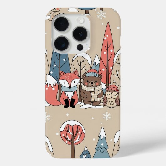 冬の森の幻想的な動物たち Case-Mate iPhoneケース (裏面)