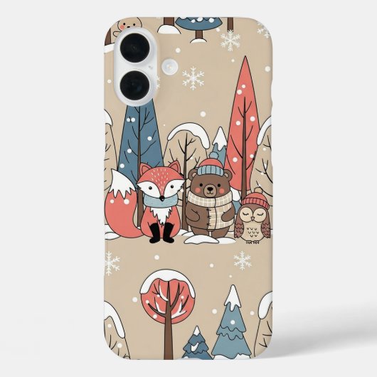 冬の森の幻想的な動物たち Case-Mate iPhoneケース (裏面)