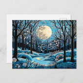 冬の森の幾何学的抽象化 シーズンポストカード (正面/裏面)