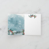 冬の森の情景、フォックスフォールディンググリーティングカード カード (内部)