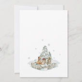 冬の森の愛らしい動物たち ベビーシャワー 招待状 (裏面)