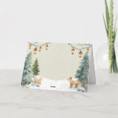 冬の森の感謝カード – 雪の木々 サンキューカード (裏面)