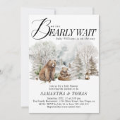 冬の森の我々は赤ちゃんのシャワーを待つことができる 招待状 (正面)