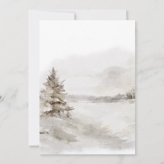 冬の森の我々は赤ちゃんのシャワーを待つことができる 招待状 (裏面)