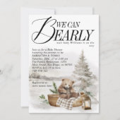 冬の森の我々は赤ちゃんのシャワーを待つことができる 招待状 (正面)