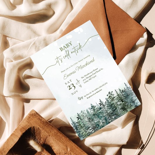 冬の森の招待状森の赤ちゃんシャワー 招待状