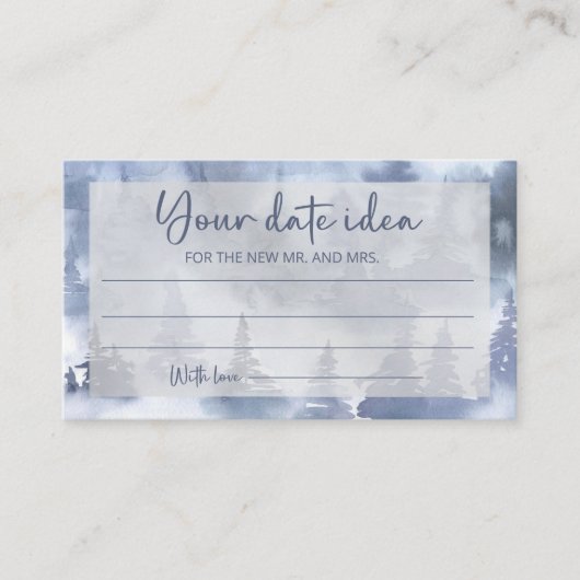 冬の森の日付の夜のアイディア。日付jar エンクロージャーカード (正面)