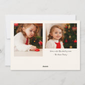 冬の森の明るい赤2枚の写真クリスマス シーズンカード (裏面)