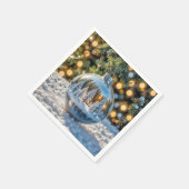 冬の森の景色が楽しめるクリスマスの飾り スタンダードカクテルナプキン (角)