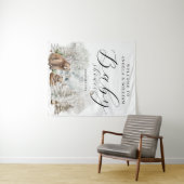 冬の森の木々が生い茂る素朴なベイビーシャワーの歓迎 タペストリー (インサイチュ(横))