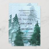 冬の森の木々結婚の木 招待状 (正面/裏面)