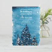 冬の森の木々結婚の木 招待状 (スタンド正面)