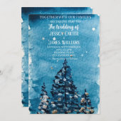 冬の森の木々結婚の木 招待状 (正面/裏面)