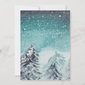 冬の森の木々結婚の木 招待状 (裏面)