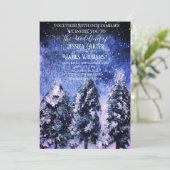 冬の森の木々結婚の木 招待状 (スタンド正面)