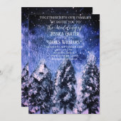 冬の森の木々結婚の木 招待状 (正面/裏面)