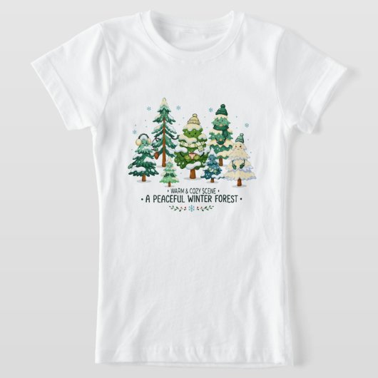 冬の森の木々 Tシャツ (レイダウン)
